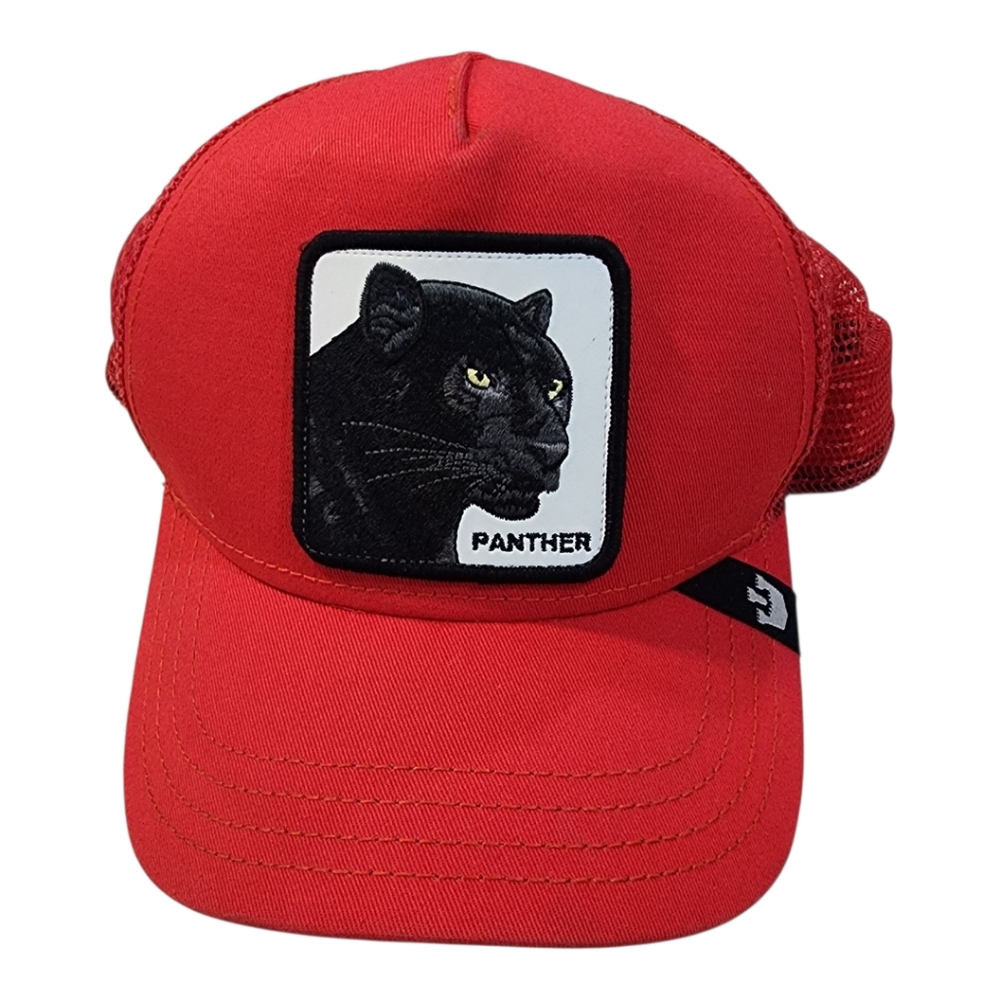 Goorin Bros Animal The Farm Trucker Baseball Snapback Hat Cap Panther Red